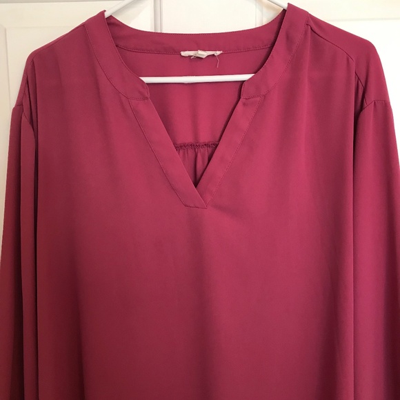 Maurices Atwood Long Sleeve V-Neck Popover Tunic Blouse Size XXL Mauve - Picture 5 of 9